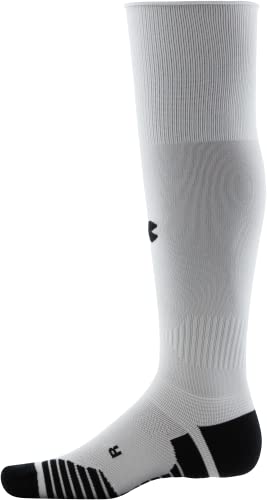 Under Armour Adult Soccer Over-The-Calf Socks, 1-Pair , White/Black/Black , Medium