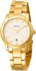 bulova men’s 97b107 stainless steel bracelet sunray dial watch
