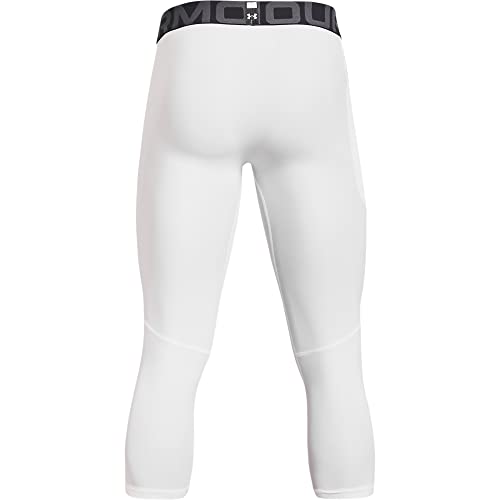 Under Armour Men's Armour HeatGear 3/4 Leggings , White (100)/Black , Large