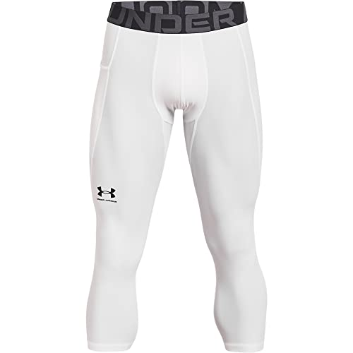 Under Armour Men's Armour HeatGear 3/4 Leggings , White (100)/Black , Large