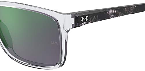 Under Armour Mens Under Armour Male Style Ua 0005/S Sunglasses, Crystal Black/Polarized Green Multi, 58mm 19mm US