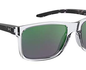 Under Armour Mens Under Armour Male Style Ua 0005/S Sunglasses, Crystal Black/Polarized Green Multi, 58mm 19mm US