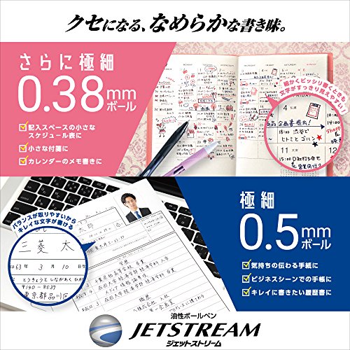 uni Jetstream Multi Pen 4 and 1, 0.38mm Ballpoint Pen (Black, Red, Blue, Green) and 0.5mm Mechanical Pencil, Body, Navy (MSXE5100038.9)