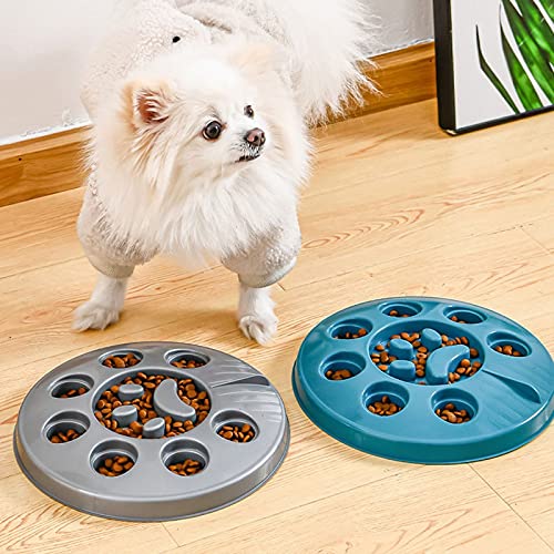 FUUIE Bowls for Food and Water Household Plastic Pet Bowl, Suitable for Cats and Dogs, Slow Food Design, Smooth and Burr-Free (Color : Blue)