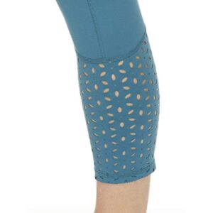 Gaiam Women's High Waisted Capri Yoga Pants - High Rise Compression Workout Leggings - Athletic Gym Tights - Colonial Blue, X-Large