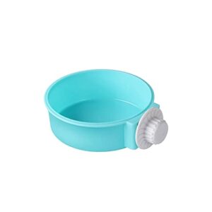 fuuie bowls for food and water removable pet cage bowl stainless steel hanging coop cup large water food feeder for dogs cats rabbits (color : blue, size : large)