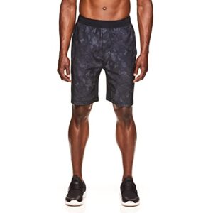 gaiam men’s yoga shorts – athletic gym running and workout shorts with pockets – warrior ebony camo, small