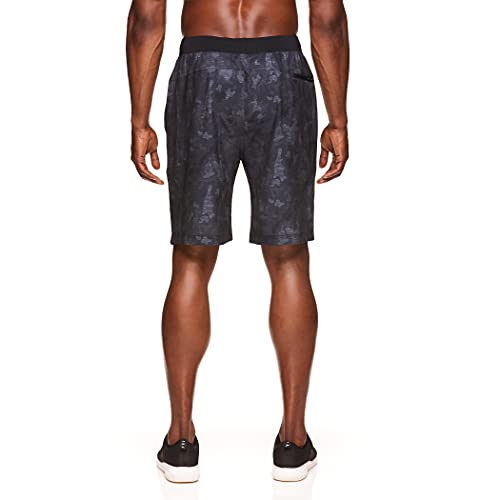 Gaiam Men's Yoga Shorts - Athletic Gym Running and Workout Shorts with Pockets - Warrior Ebony Camo, Small