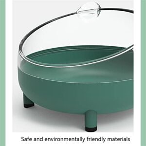 FUUIE Bowls for Food and Water Bowl Stainless Steel Neck Protection Transparent Round Water Bowl for Pets (Color : Blue)