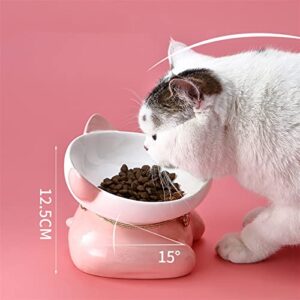 FUUIE Bowls for Food and Water Cat Bowl Ceramic Foot Bowl Cat Food Bowl Cat Food Bowl Pet Bowl Cat Water Bowl Neck Guard Cat Bowl Pet Accessories Pet Supplies (Color : Blue)