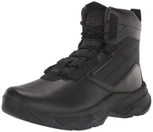 under armour men’s stellar g2 6″ side zip lace up boot military and tactical, (001) black/black/pitch gray, 11