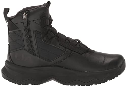 Under Armour Men's Stellar G2 6" Side Zip Lace Up Boot Military and Tactical, (001) Black/Black/Pitch Gray, 11