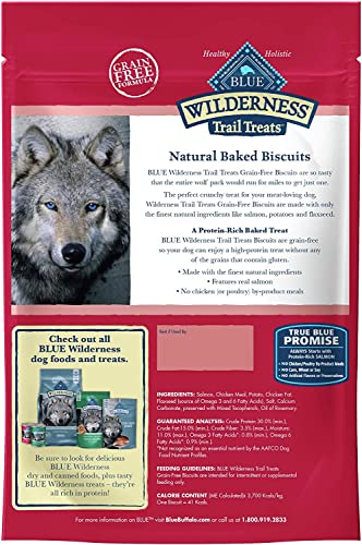 Aurora Pet Variety Pack (2) Blue Wilderness Trail Treats Grain-Free Dog Biscuits (Duck Recipe and Salmon Recipe) 10-oz Each with AuroraPet Wipes