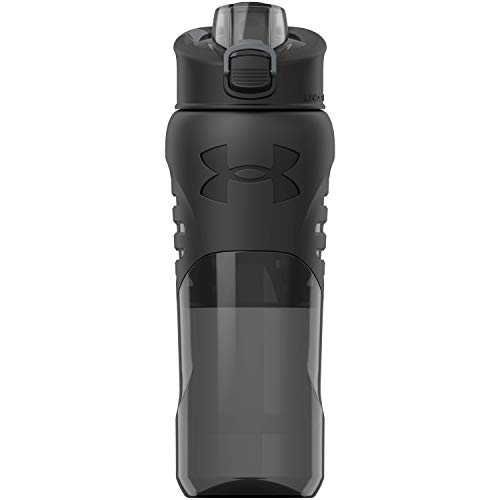 Under Armour 24oz Grip Water Bottle, Pro Lid Cover, Silicone Body Grip, Shatter Proof, Stain & Odor resistant, Charcoal