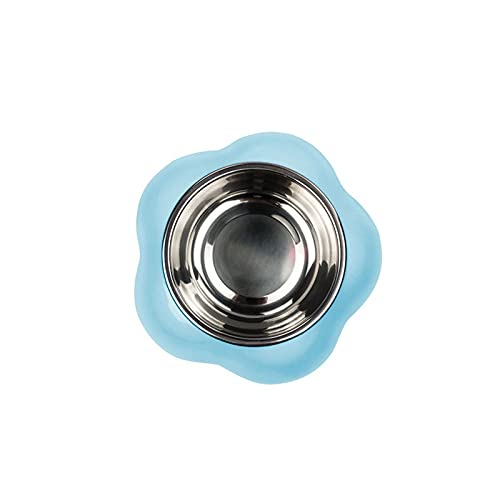 FUUIE Bowls for Food and Water Household Pet Bowl, Suitable for Cats and Dogs, Easy to Carry, Non-Slip Design, Easy to Hold (Color : Blue)