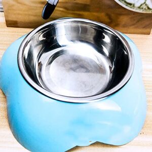 FUUIE Bowls for Food and Water Household Pet Bowl, Suitable for Cats and Dogs, Easy to Carry, Non-Slip Design, Easy to Hold (Color : Blue)