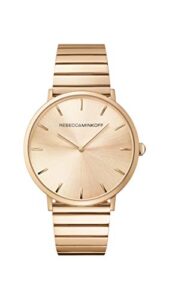 rebecca minkoff women’s major quartz rose gold-plated and rose gold plated bracelet casual watch, color: rose gold sunray (model: 2200007)