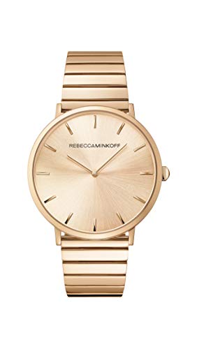 Rebecca Minkoff Women's Major Quartz Rose Gold-Plated and Rose Gold Plated Bracelet Casual Watch, Color: Rose Gold Sunray (Model: 2200007)