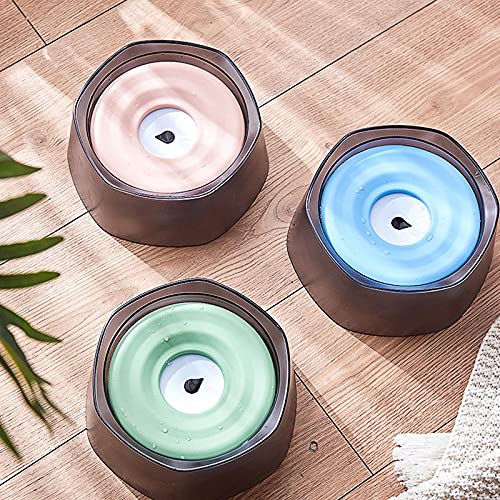 FUUIE Bowls for Food and Water Household Hexagonal Pet Bowl, Suitable for Cats, Small Dogs, Non-Slip Design, Floating Plate Can Be Raised and Lowered (Color : Blue)