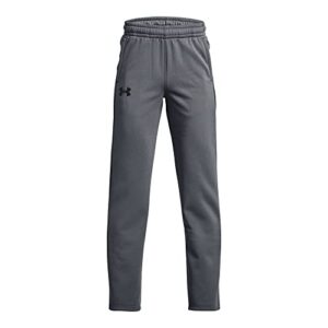 under armour boys armourfleece straight leg pant , (012) pitch gray / / black , youth x-large