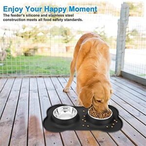 FUUIE Bowls for Food and Water Pet Silicone Bowl Dog Cat Collapsible Silicone Dog Bowl Candy Color Outdoor Travel Portable Puppy Food Container Feeder Plate (Color : Blue, Size : Medium)