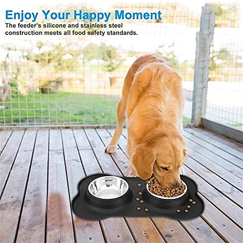 FUUIE Bowls for Food and Water Pet Silicone Bowl Dog Cat Collapsible Silicone Dog Bowl Candy Color Outdoor Travel Portable Puppy Food Container Feeder Plate (Color : Blue, Size : Medium)