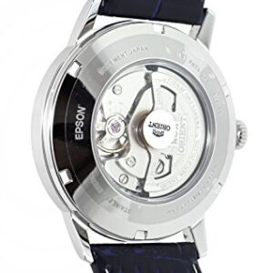 ORIENT Classic Mechanical"Esteem" Open Heart Blue Sunray Leather Watch RA-AG0011L