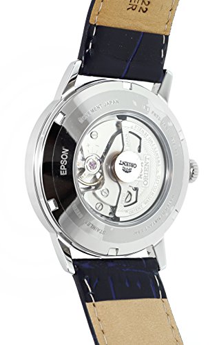 ORIENT Classic Mechanical"Esteem" Open Heart Blue Sunray Leather Watch RA-AG0011L