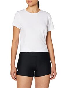 under armour women’s heatgear armour mid rise shorty , black (001)/white, small