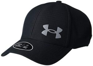 under armour men’s iso-chill armourvent fitted baseball cap , black (001)/pitch gray , medium/large