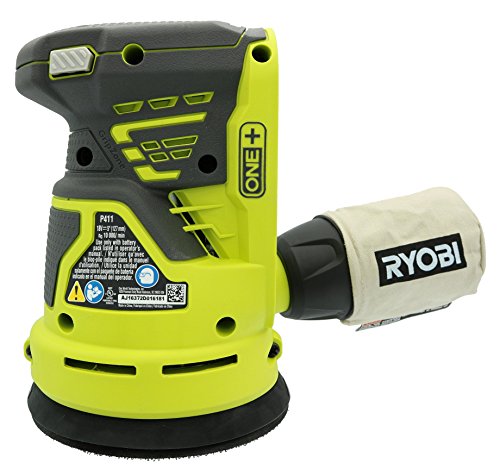 Ryobi P411 One+ 18 Volt 5 Inch Cordless Battery Operated Random Orbit Power Sander (Battery Not Included / Power Tool Only)