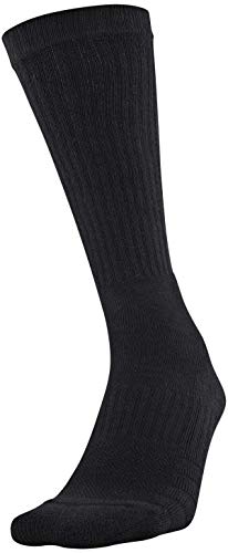 Under Armour Adult Training Cotton Crew Socks, Multipairs , Black (6-Pairs) , Large