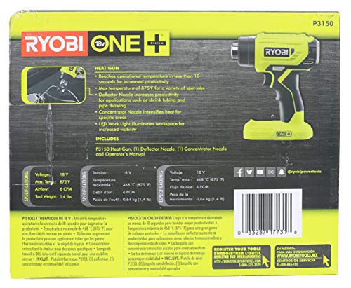 Ryobi 18-Volt ONE+ Lithium-Ion Cordless Heat Gun (Tool Only) P3150