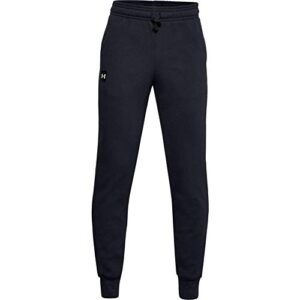 under armour boys’ rival fleece joggers , black (001)/onyx white , youth x-large