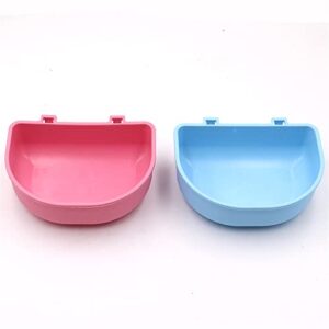 FUUIE Bowls for Food and Water Hanging Bowl Fixed Food Bowl Pet Bowl (Color : Blue, Size : 14.2cm)