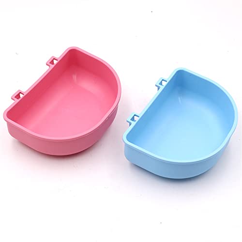 FUUIE Bowls for Food and Water Hanging Bowl Fixed Food Bowl Pet Bowl (Color : Blue, Size : 14.2cm)