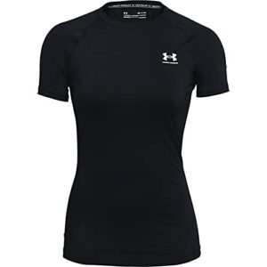 under armour women’s heatgear compression short-sleeve t-shirt , black (001)/white , medium