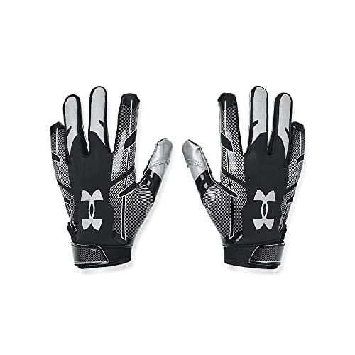 Under Armour Boys' Youth F8 Football Gloves , Black (001)/Metallic Silver , Youth Medium