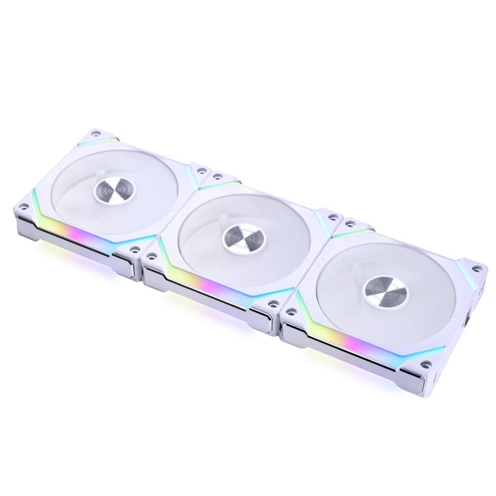 Lian Li UNI Fan SL V2 RGB Revolutionized Daisy-Chain ARGB Fan 120mm Triple Pack White SL120V2-3W