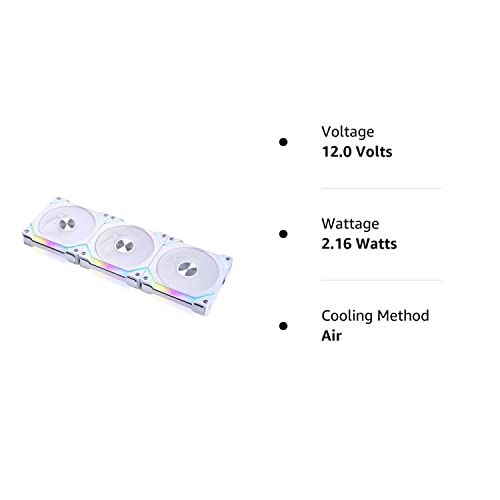 Lian Li UNI Fan SL V2 RGB Revolutionized Daisy-Chain ARGB Fan 120mm Triple Pack White SL120V2-3W