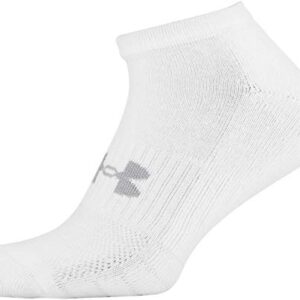 Under Armour Adult Training Cotton No Show Socks, Multipairs , White (6-Pairs) , Large