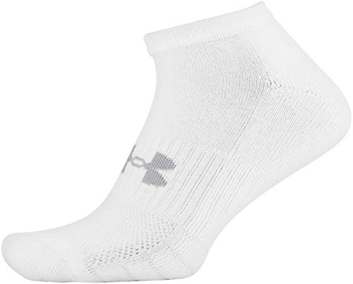 Under Armour Adult Training Cotton No Show Socks, Multipairs , White (6-Pairs) , Large