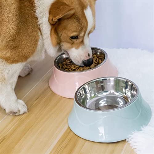 FUUIE Bowls for Food and Water Stainless Steel Large Pet Bowl (Color : Blue, Size : 28cm)