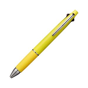uni jetstream multi pen 4 and 1, 0.5mm ballpoint pen (black, red, blue, green) and 0.5mm mechanical pencil, lemon yellow (msxe5100005.28)