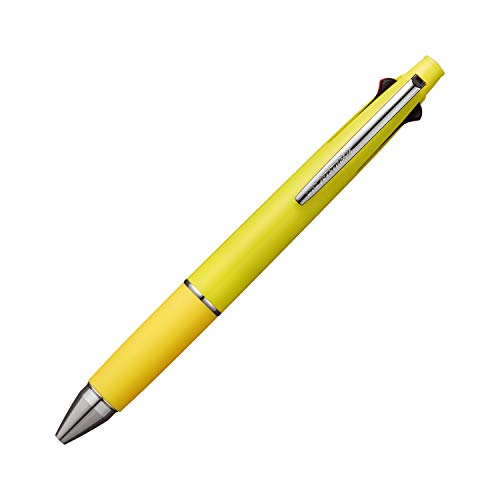 uni Jetstream Multi Pen 4 and 1, 0.5mm Ballpoint Pen (Black, Red, Blue, Green) and 0.5mm Mechanical Pencil, Lemon Yellow (MSXE5100005.28)