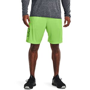 under armour mens launch stretch woven 7” shorts, quirky lime/black/reflective, medium us