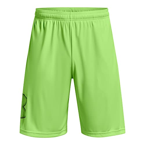 Under Armour mens Launch Stretch Woven 7'' Shorts, Quirky Lime/Black/Reflective, Medium US