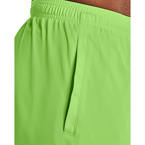 Under Armour mens Launch Stretch Woven 7'' Shorts, Quirky Lime/Black/Reflective, Medium US