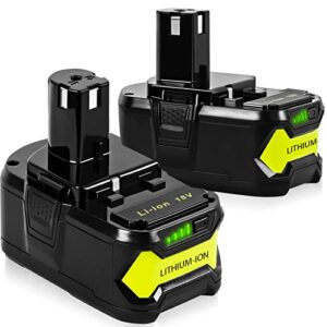 【upgrade】 2 pack calihutt 18v 6.0ah replacement battery for ryobi one+ plus 18v battery high capacity 18v lithium-ion battery p102 p104 p105 p106 p108 p107 p109 for cordless power tools