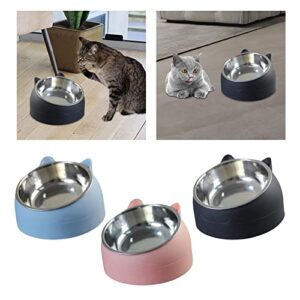 IEUDNS 3pcs 15° Raised Cat Dog Bowls Tilted Elevated Water Food Feeder Non Slip Neck Protective Bowl Small Dogs Drinking Pet Feeder , Blue and Pink